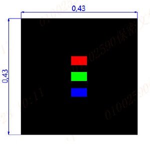 microLEDのRGBが実装されたパッケージMiP